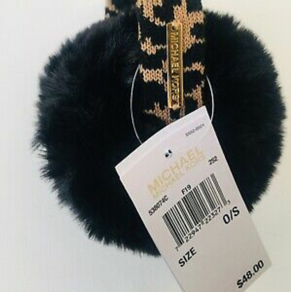 🆕️ Michael Kors Leopard Knit/Faux Fur Ear Muffs - Picture 3 of 8